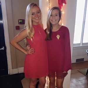 Nordstrom Classic Red Chiffon Dress | Size S